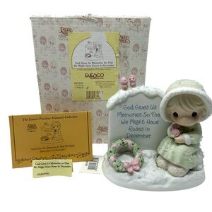 NIB Precious Moments God Gives Us Memories So That We Might Have Roses December